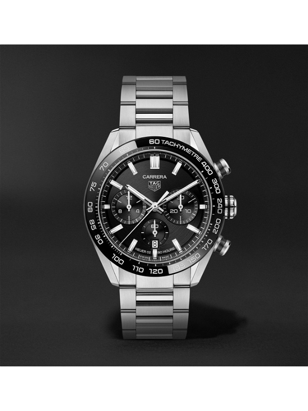 Photo: TAG Heuer - Carrera Automatic Chronograph 44mm Stainless Steel Watch, Ref. No. CBN2A1A.BA643 - Black
