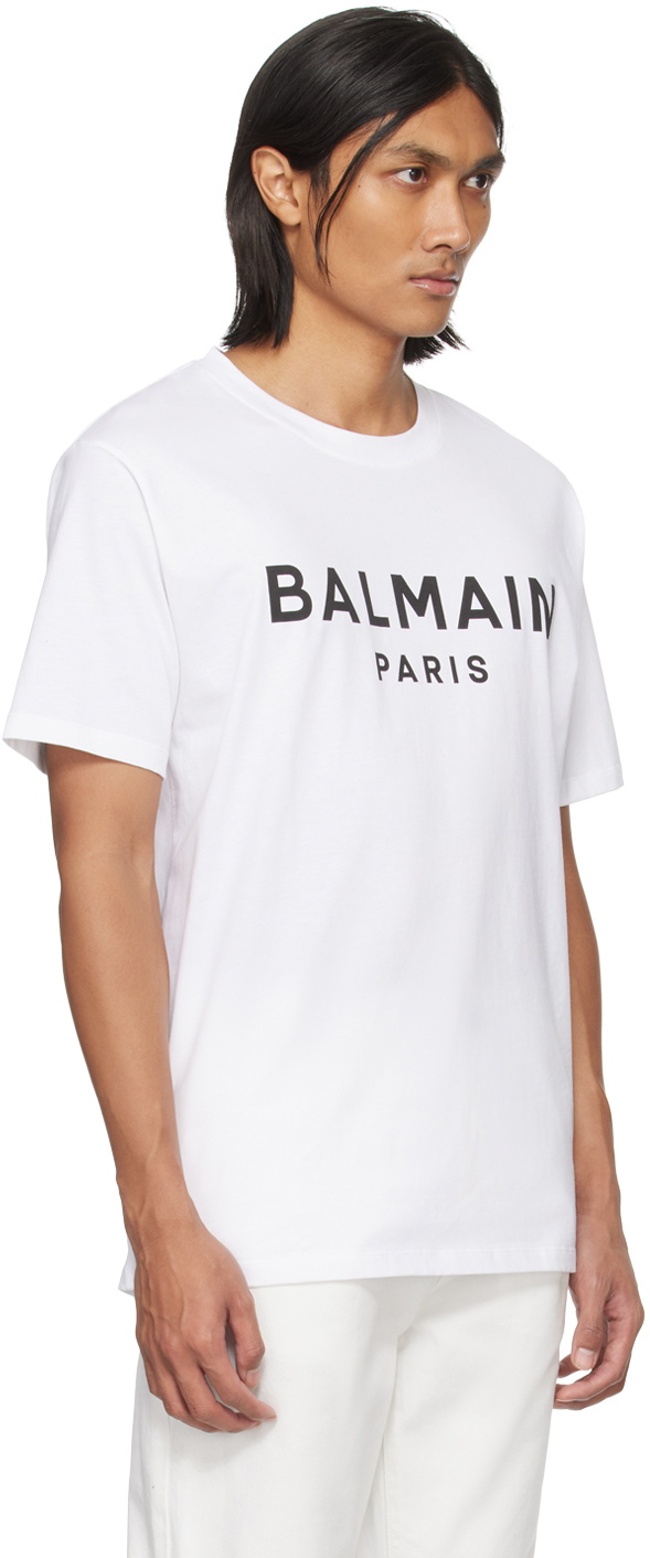 Balmain White Printed T-Shirt Balmain
