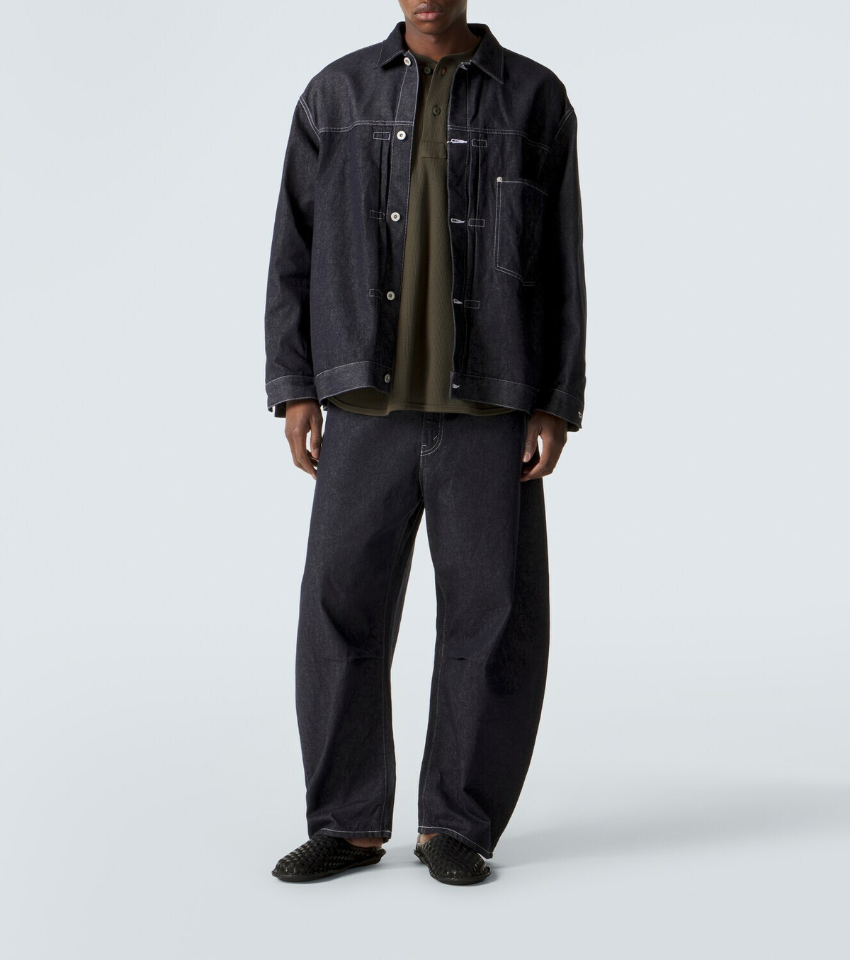 Comme des Garçons Homme x VIBAe leather and suede mules