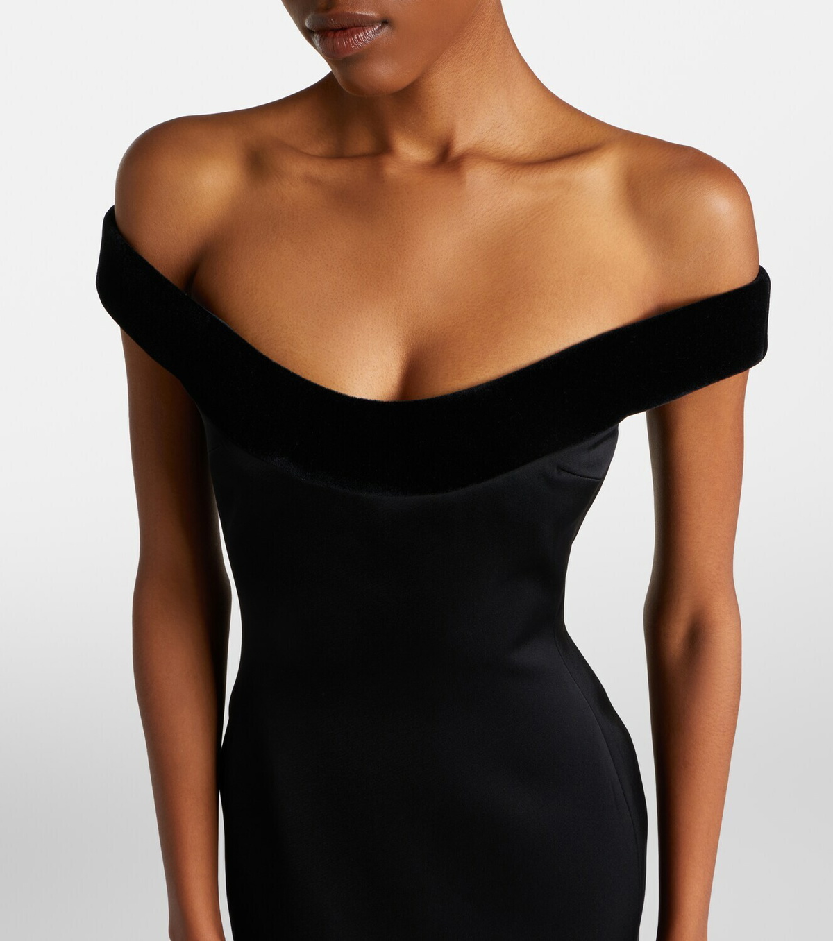 David Koma Velvet-trimmed gown