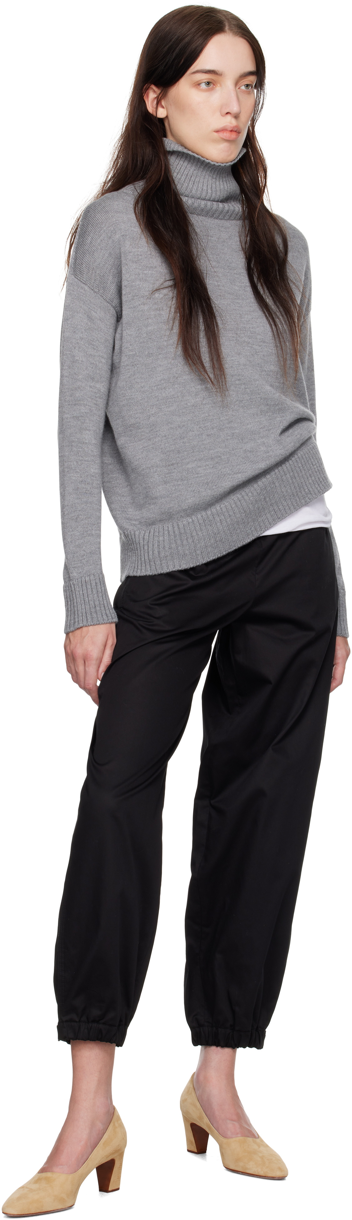 Max Mara Leisure Gray Superbo Turtleneck