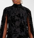 Rodarte Caped floral velvet devoré gown