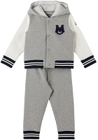 Moncler Enfant Baby Gray Hoodie & Lounge Pants Set