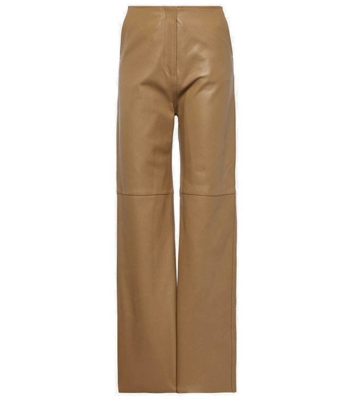 Photo: Toteme High-rise leather straight pants