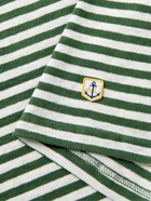 Armor Lux - Logo-Appliquéd Striped Cotton and Linen-Blend T-Shirt - Green