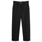 Jil Sander Men's Belted Wool Gabardine Trousers in Black