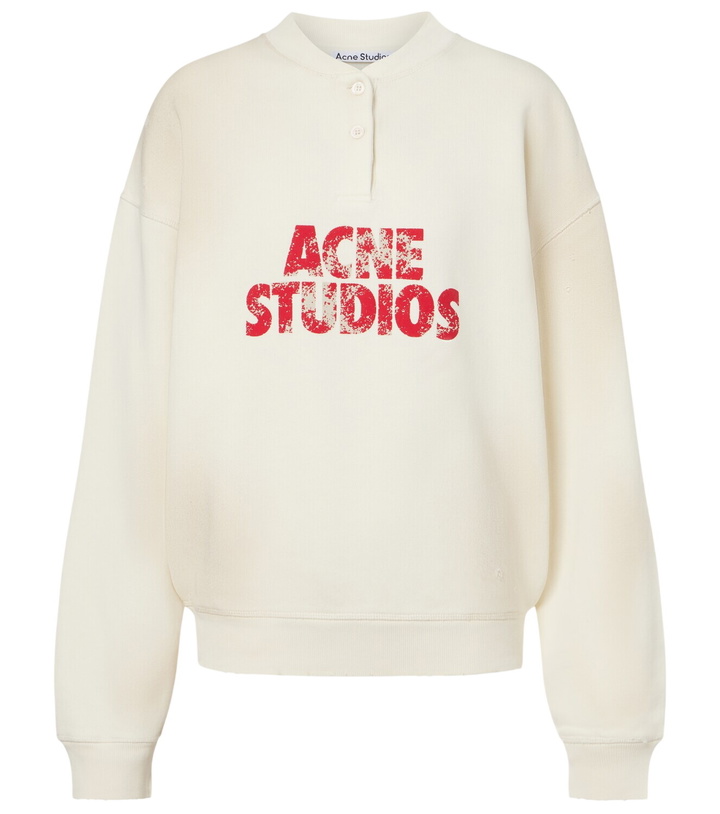 Photo: Acne Studios Logo distressed cotton jersey sweatshirt