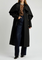 Zimmermann Cape Wool-blend Trench Coat Black