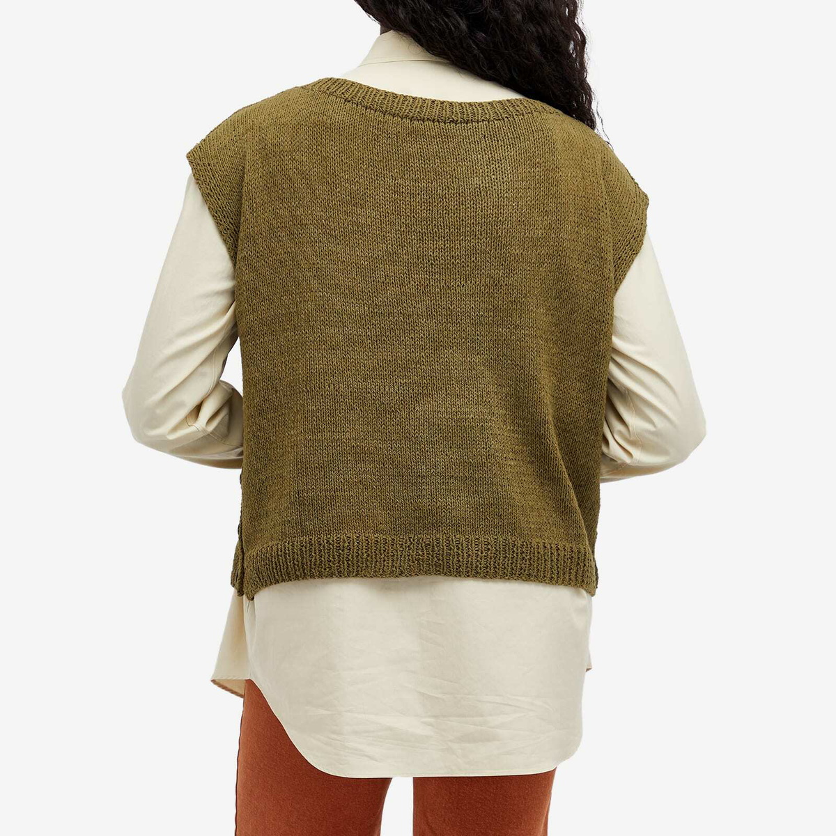 Story mfg. Women's Button Vest in Olive Contest