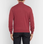 Brunello Cucinelli - Contrast-Tipped Cashmere Half-Zip Sweater - Men - Burgundy