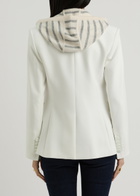 Veronica Beard Striped-intarsia Hooded Cashmere Dickey - Cream - One Size