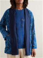 Blue Blue Japan - Reversible Printed Cotton-Jersey and Cady Jacket - Blue