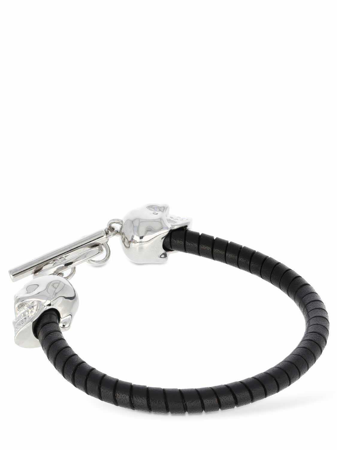 Alexander McQueen Black Calf Leather Bos Taurus Bracelet