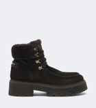Bogner Turin shearling-trimmed suede lace-up boots