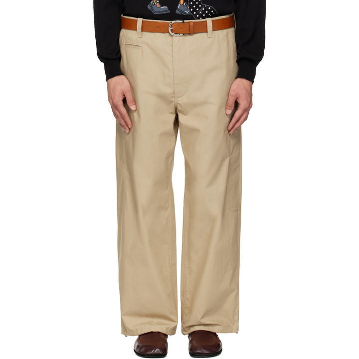 Photo: Moschino Beige Classic With Twist New Tailoring Trousers
