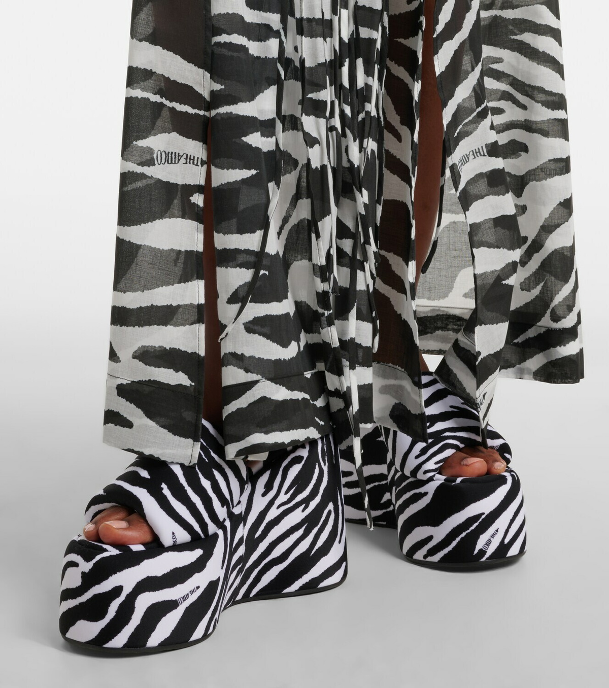 The Attico Zebra-print cotton muslin kaftan