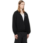 We11done Black Teddy Drawing Zip-Up Hoodie