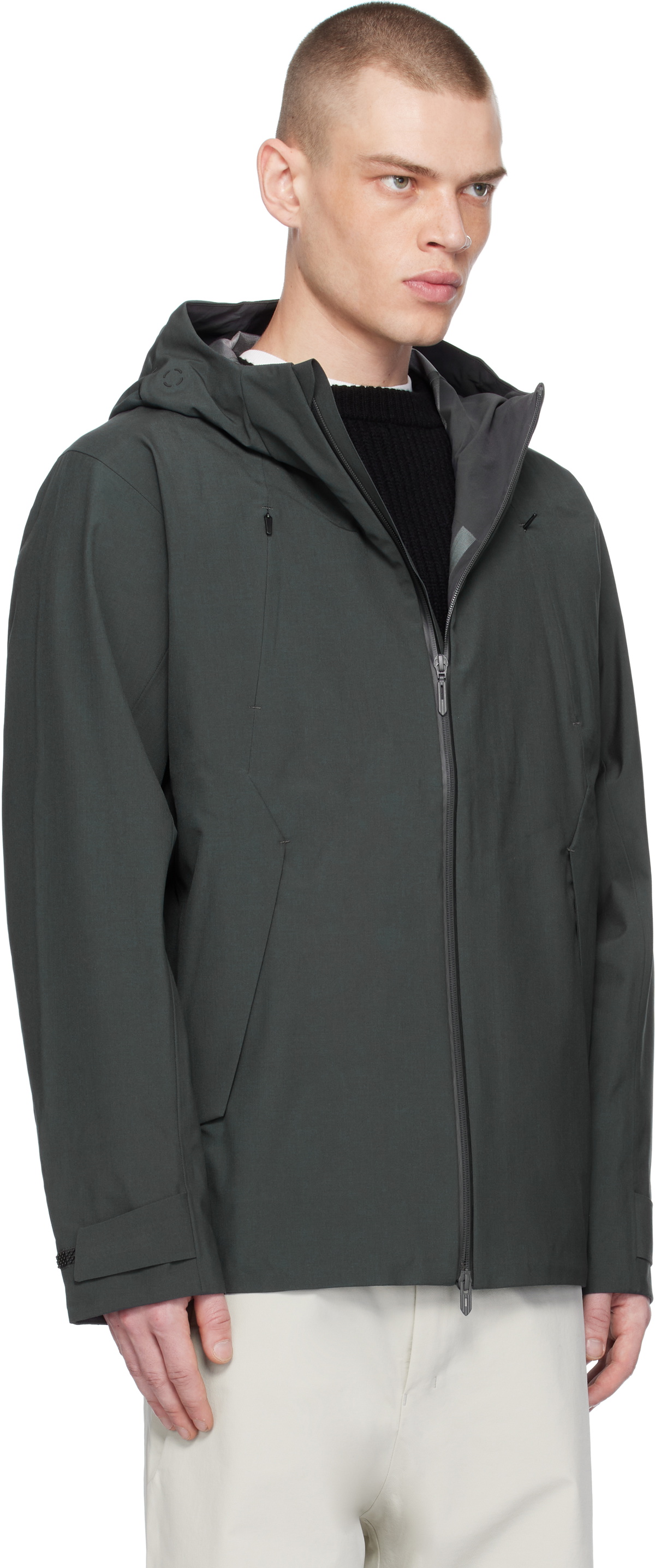 Descente ALLTERRAIN Gray Hard Shell Wool Jacket Descente ALLTERRAIN