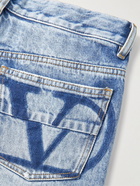 Valentino - Straight-Leg Logo-Detailed Distressed Denim Jeans - Blue