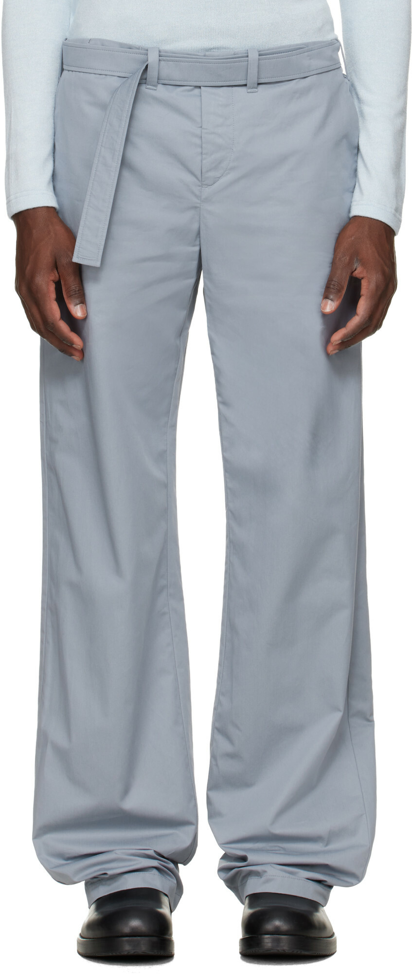 Rier Blue Cotton Utility Trousers