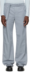 Rier Blue Cotton Utility Trousers