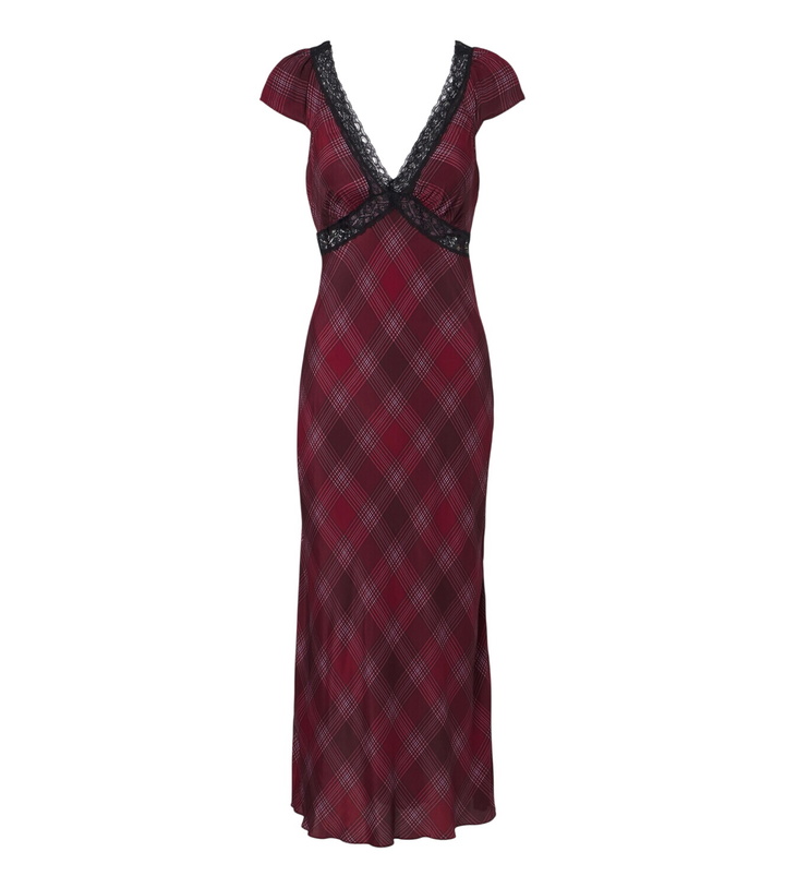 Photo: Rixo Iggy lace-trimmed plaid midi dress