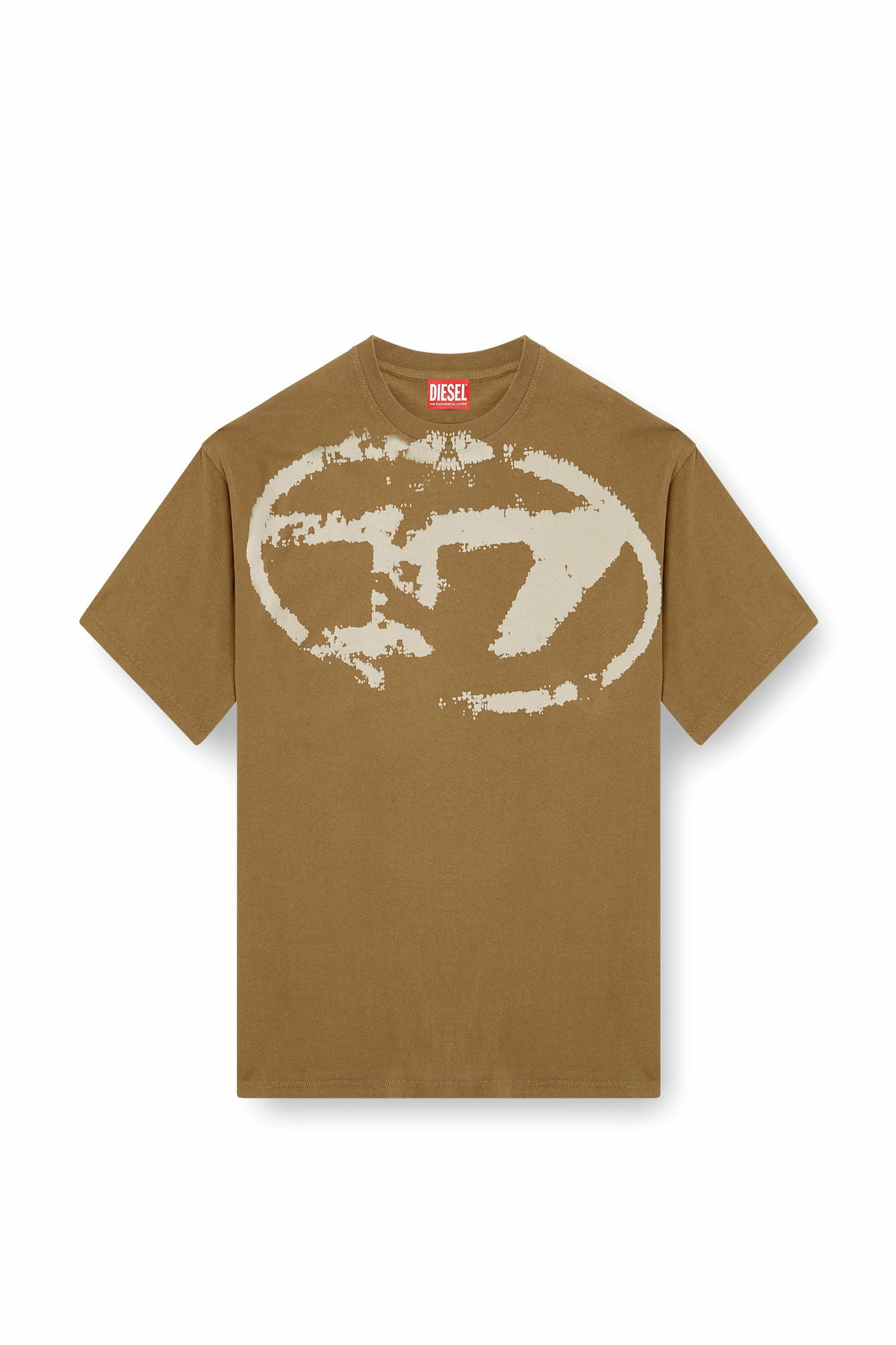 Diesel T-shirt with distressed flocked logo - T-Shirts Mens in 
