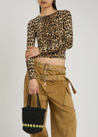 Damson Madder Tulip Raffia top Handle bag - Black - One Size