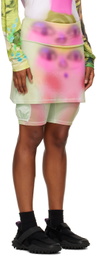 Chopova Lowena SSENSE Exclusive Green & Pink 'Spray Paint Alien' Skort