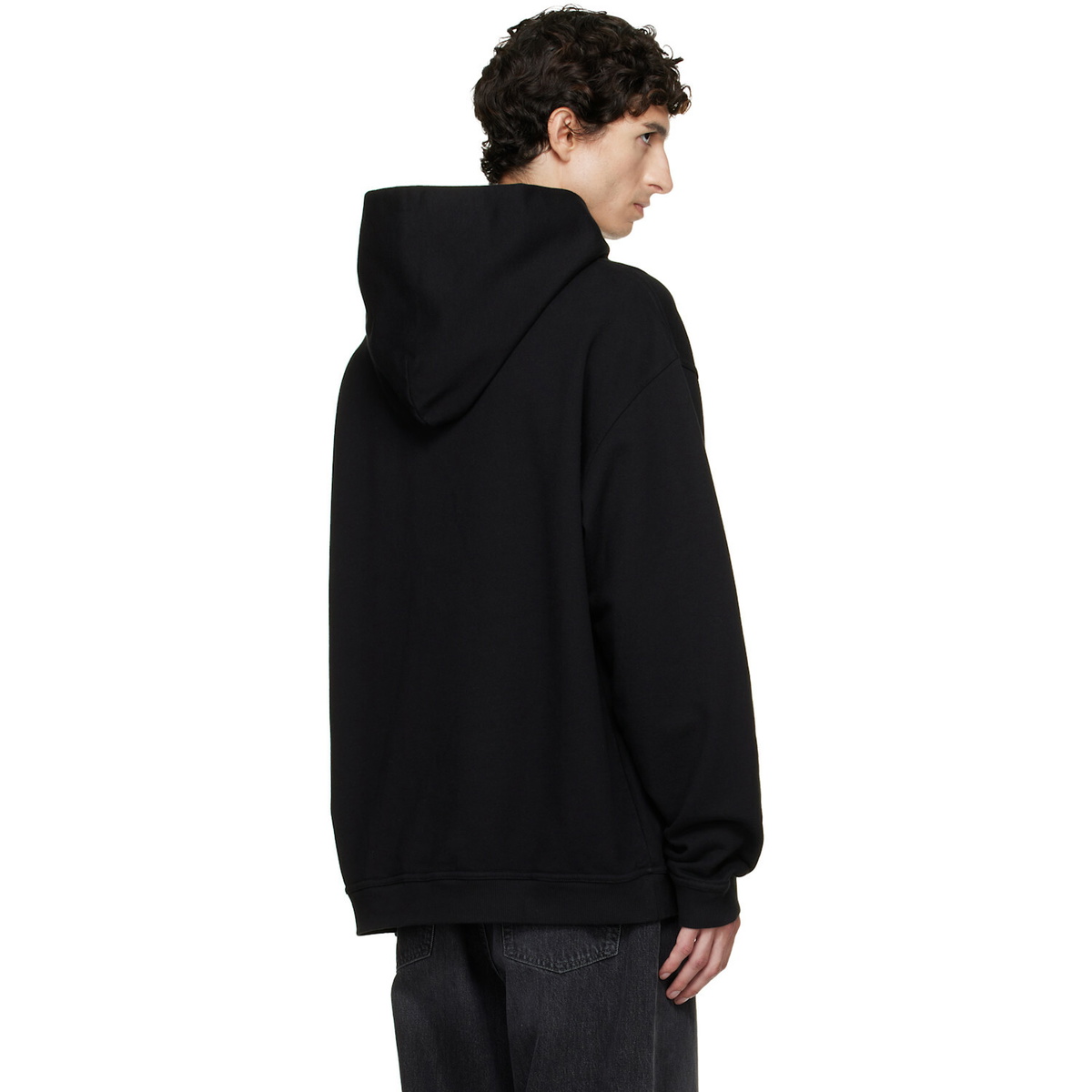 Maison Margiela Black Reversed Logo Hoodie