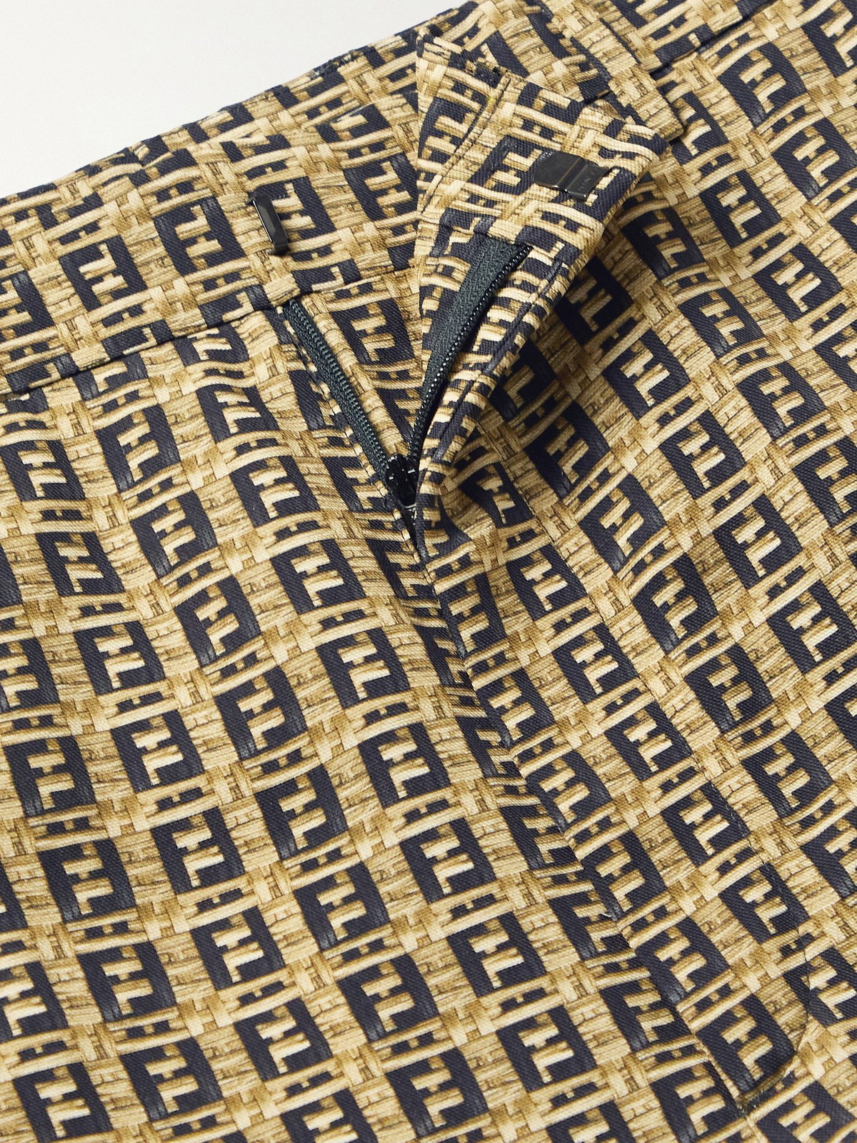 FENDI - Logo-Print Woven Trousers - Neutrals Fendi