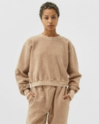 Les Tien Crop Crew Brown Sweatshirts