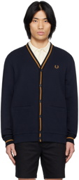 Fred Perry Navy Striped Trim Cardigan