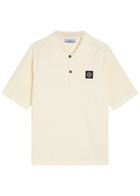 Stone Island Piqué Cotton Polo Shirt Ivory