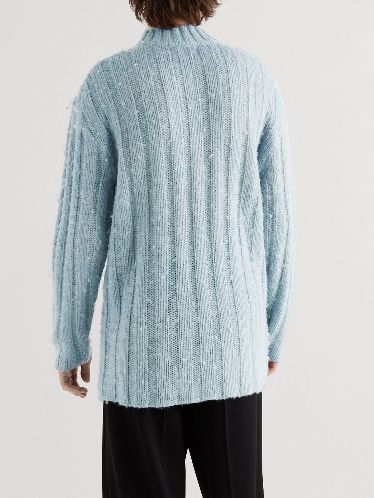 Our Legacy - Ribbed-Knit Mock-Neck Sweater - Blue Our Legacy