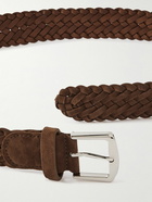 Loro Piana - 4cm Woven Suede Belt - Brown