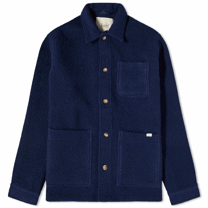Photo: Foret Men's Stay Wool Chore Jacket in Navy