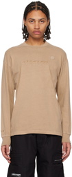 AAPE by A Bathing Ape Beige 'AAPE Now' Long Sleeve T-Shirt