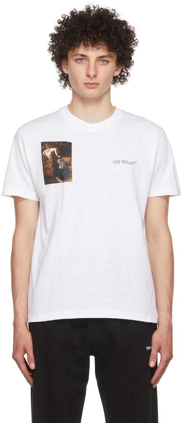 Men's luxury T-Shirt - White Off-White T-Shirt with Caravaggio print