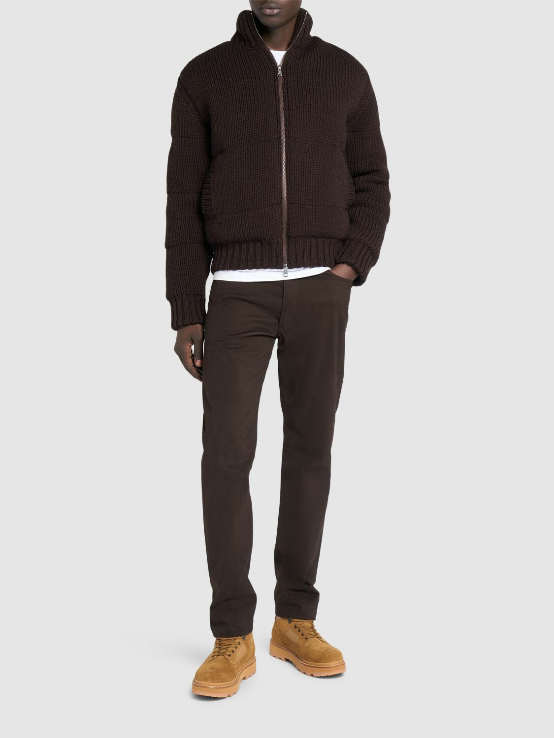 MONCLER Tricot Virgin Wool Blend Zip-up Cardigan Moncler