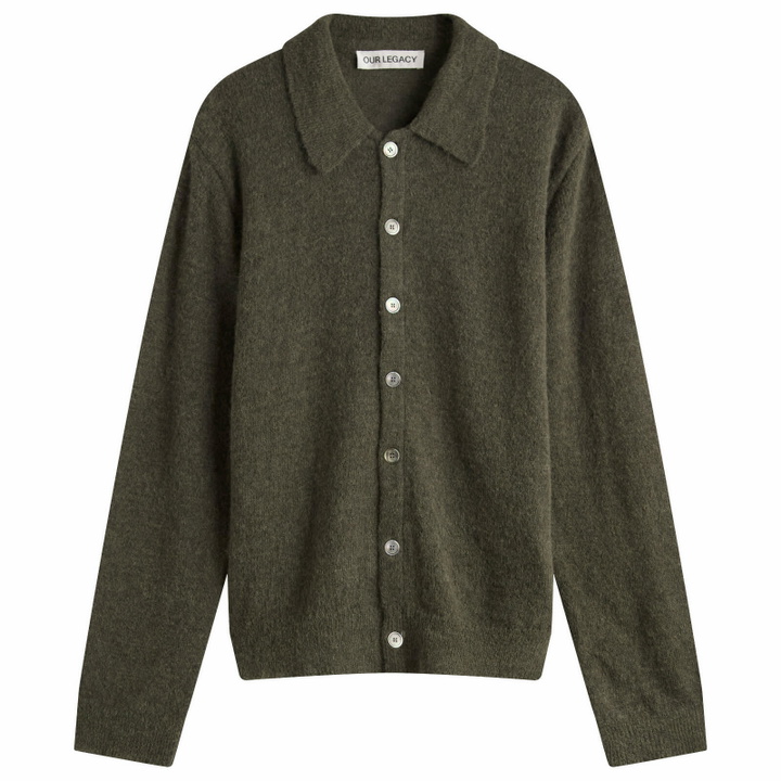 Photo: Our Legacy Men's Evening Polo in Moss Green Fuzzy Alpaca