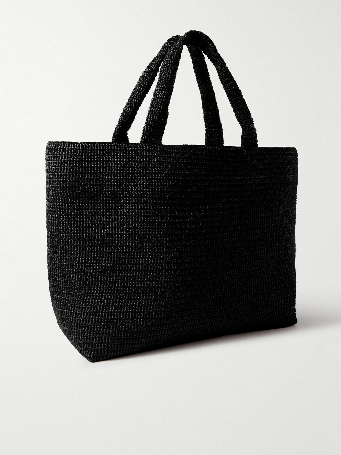 SAINT LAURENT - Logo-Embroidered Raffia Tote Saint Laurent