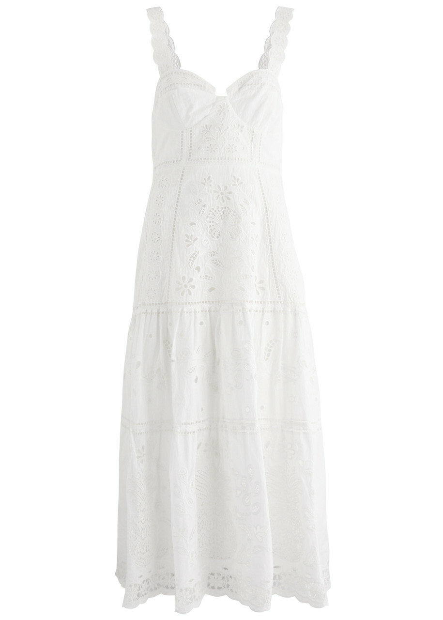 chinese dress ladies Farm Rio Off-White Embroidered Euroflax Premium Linen Mini Dress  SPACE  by Leslie Beard