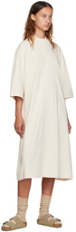 Essentials Off-White Short Sleeve Midi Dress