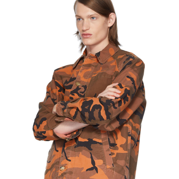 McQ Alexander McQueen Orange Camo Marshall Shirt Jacket McQ