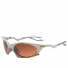 Oakley Plantaris Sunglasses in Matte Sand/Prizm Brown Gradient 