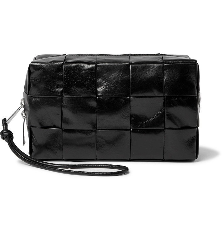 Photo: BOTTEGA VENETA - Intrecciato Leather Wash Bag - Black