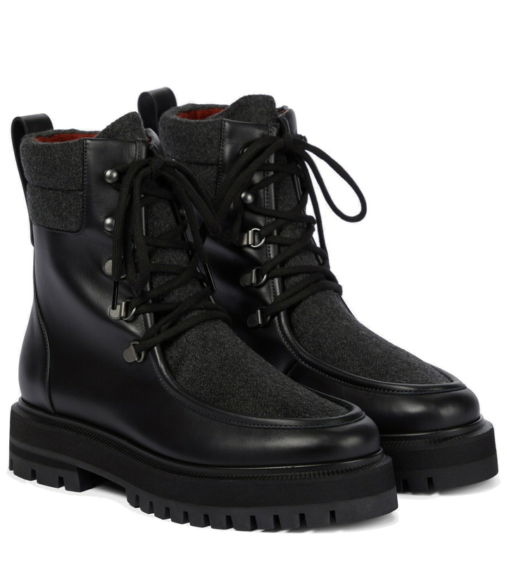 Photo: Loro Piana - Lomond leather and cashmere combat boots