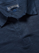 VILEBREQUIN - Pyramid Slub Linen-Jersey Polo Shirt - Blue