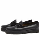 Bass Weejuns Men's Larson Lug Soft Grain Loafer in Black Textured Leather